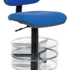 Teknik Office Ergo Blaster Deluxe Draughter Medium Back Fabric Operator Office Chair with Fixed Arms Blue - 11001164BL/0288