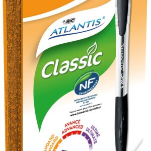 BIC Atlantis Black Retractable Ballpoint Pen Pack of 12