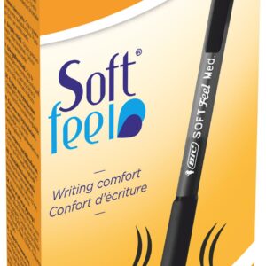 BIC Soft Feel Clic Retractable Ballpoint Pen Black Pack of 12