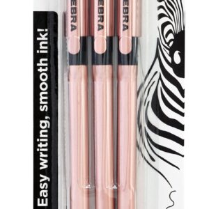 Z-GRIP Smooth Black Ink Ballpoint Pens Rose Gold Pack of 3