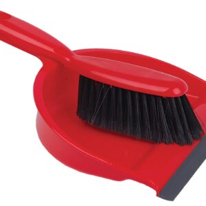 Dustpan and Brush Set Soft Bristle Red (1)
