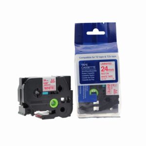 Compatible Brother P Touch TZe-252 Red on White also for TZ-252 Label Cassette