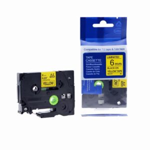 Compatible Brother P-Touch TZe-611 Black on Yellow also for TZ-611 Label Cassette