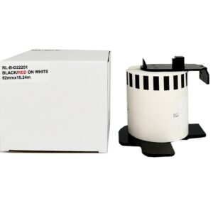Compatible Brother DK22251 Red/Black on White Continuous Paper Tape