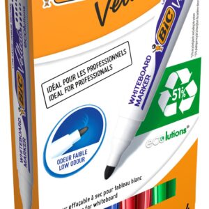 BIC Velleda 1701 Whiteboard Marker Bullet Tip 1.5mm Line Assorted Pack of 4