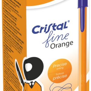 BIC Orange Ballpoint Pen Blue Fine 0.8mm Pack of 20
