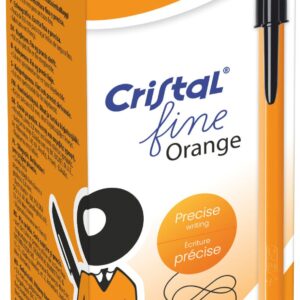 BIC Orange Ballpoint Pen Black Fine 0.3mm Pack of 20
