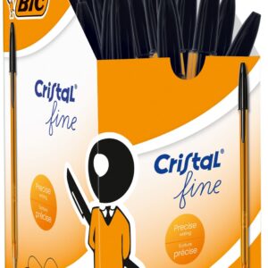 BIC Cristal Black Fine Ballpoint Pen Pack of 50