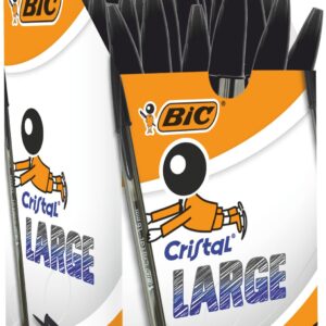 BIC Cristal Black Large Ballpoint Pen Pack of 50