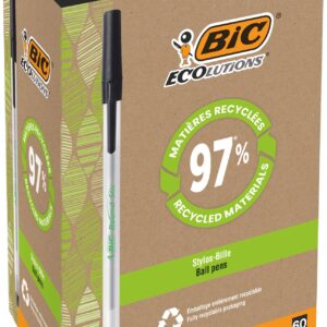 BIC Ecolutions Black Stic Ball Pen Pack of 60