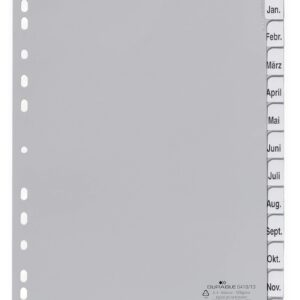 Durable 12 Part Removable Tab Index