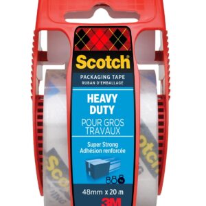 Scotch Heavy Duty Packaging Tape, Transparent, 48 mm x 20 m, 1 Roll in Hand Dispenser/Pack