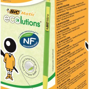 BIC Matic Ecosolutions Mechanical Pencil with Built-in Eraser Pack of 50