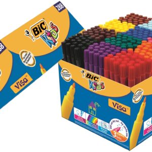 BIC Kids Visa Felt Tip Colouring Pens Assorted Colours Pack of 288