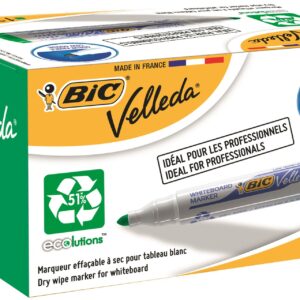 BIC Velleda 1701 Whiteboard Marker Bullet Tip 1.5mm Line Green Pack of 12