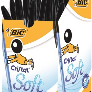 BIC Cristal Soft Ball Pen Black Medium Pack of 50