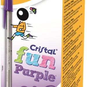 BIC Cristal Fun Purple Ballpoint Pen Large Pack of 20