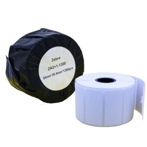 Compatible Zebra 50.8mm x 25.4mm White Small Address Paper Label Roll - 1300 Labels (ZA2X1-1300) 25mm Core