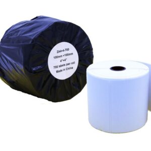 Compatible Zebra 101.6mm x 101.6mm White Label Roll - 700 Labels (ZA4x4-700) 25mm Core
