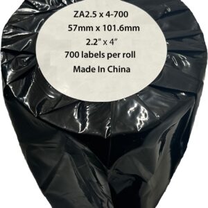 Compatible Zebra 57mm x 101.6mm White Label Roll - 500 Labels (ZA2.25x4-500) 25mm Core