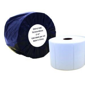 Compatible Zebra 76.2mm x 50.8mm White Label Roll - 1240 Labels (ZA3x2-1240) 25mm Core