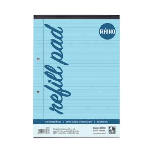 RHINO A4 Special Refill Pad 50 Leaf, Blue Tinted Paper, F8M (Pack of 6)