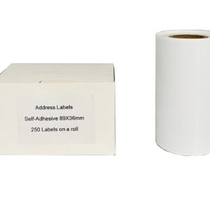 Compatible Address Label Roll Self Adhesive 89x36mm White Pk of 250