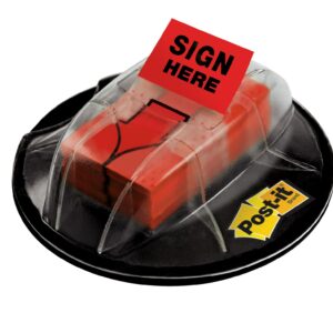 Post-it Index Medium Flags, SIGN HERE Symbol, Red, 25.4 mm x 43.2 mm, 200 Flags/Dispenser, 1 Dispenser/Pack