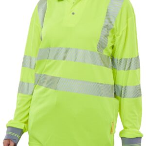 Beeswift High Visibility Executive Long Sleeve Polo Saturn Yellow XL