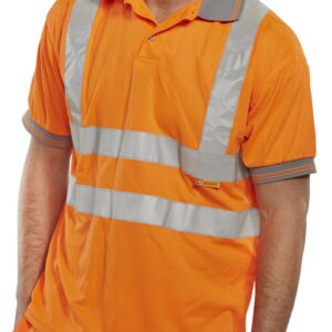 Beeswift Polo Shirt Short Sleeved Orange 4XL