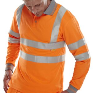 Beeswift Polo Shirt Long Sleeved Orange L