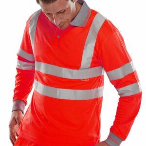 Beeswift Polo Shirt Long Sleeved Red S