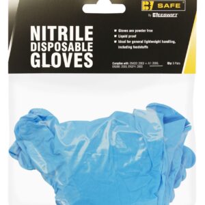 Beeswift B-Safe Nitrile Disposable Glove Pack Of 5 Pairs Blue L (Pair)
