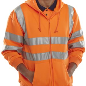 Beeswift Zip-Up Hooded Sweatshirt Orange XL