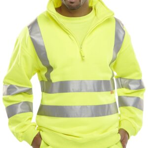 Beeswift Quarter Zipped Sweatshirt Saturn Yellow 3XL