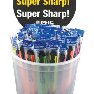 PHC Counter Top Display Bucket C / W 75 Assorted Snap Off Knives