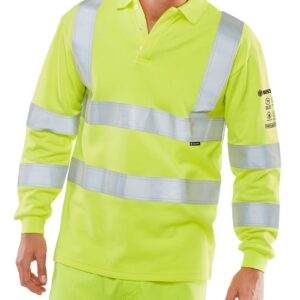 Beeswift Arc Flash Hi Viz Polo Shirt Saturn Yellow 4XL