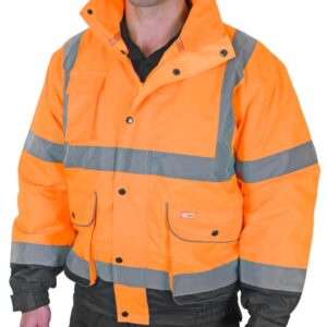 Beeswift Two Tone Constructor Bomber Jacket Orange / Navy 3XL