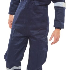 Beeswift Flame Retardant Burgan Boilersuit Anti-Static Navy Blue 48