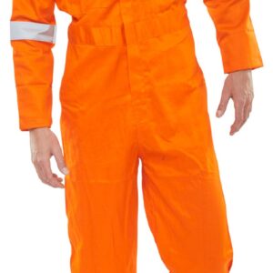 Beeswift Flame Retardant Burgan Boilersuit Anti-Static Orange 40
