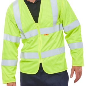 Beeswift Fire Retardant Hi-Vis Jerkin Saturn Yellow 3XL