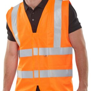 Beeswift Fire Retardant Hi-Vis Waistcoat Orange XL