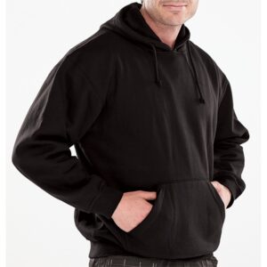PolyCotton Hooded Sweatshirt Black Lge