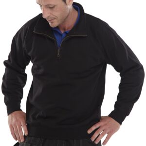 Beeswift Quarter Zip Sweatshirt Black 4XL