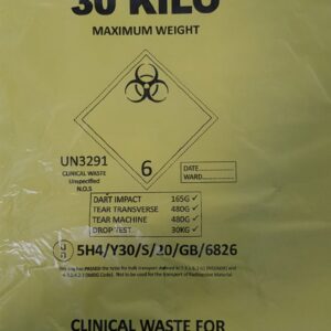 Click Medical Adr Clinical Waste Bags 30Kg Yellow (Pack of 100)
