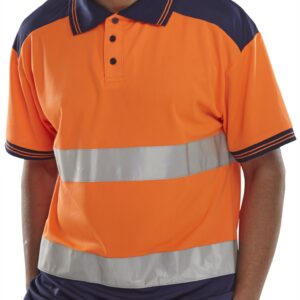 Beeswift Polo Shirt Two Tone Orange / Navy L