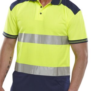 Beeswift Polo Shirt Two Tone Saturn Yellow / Navy Xs