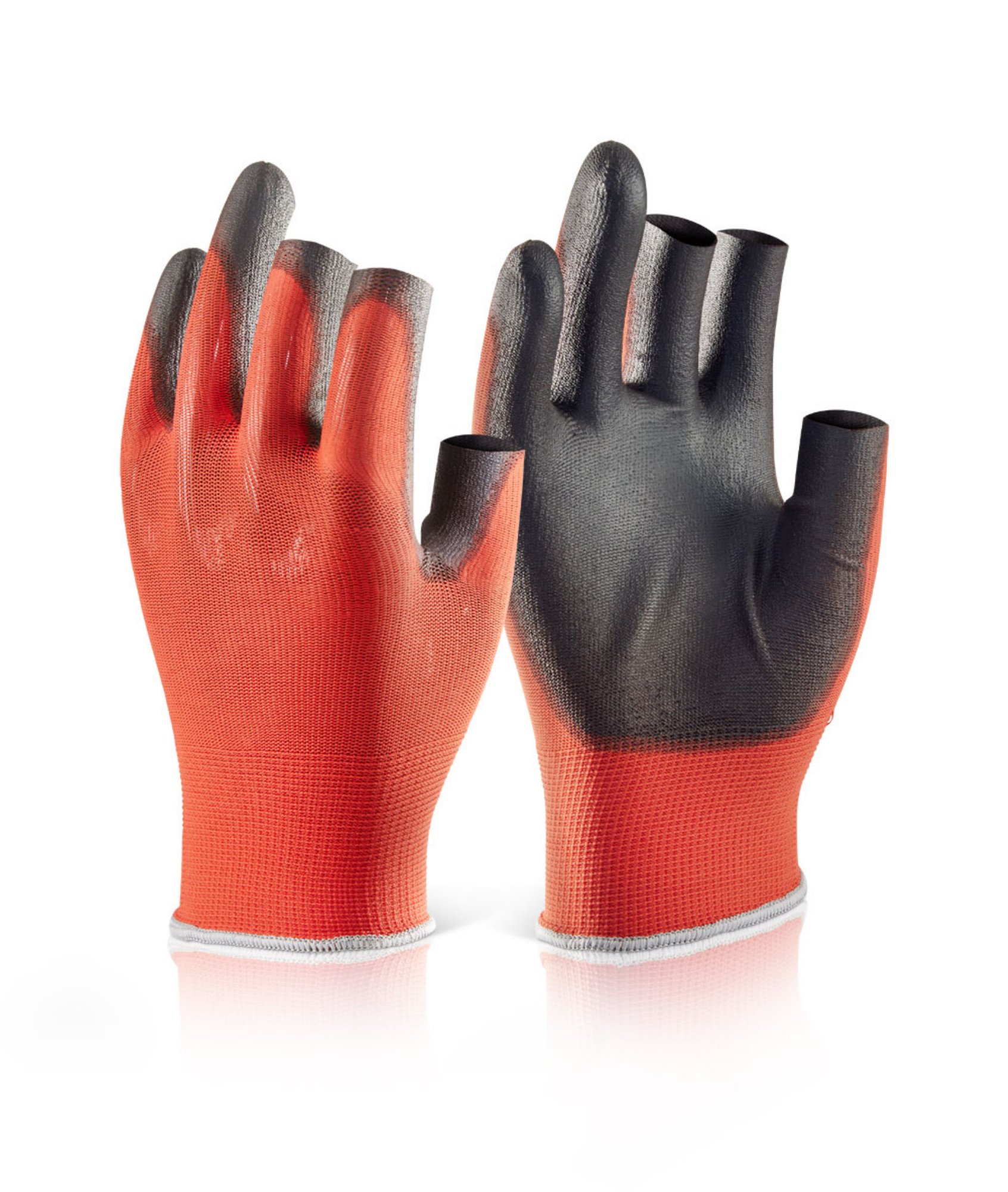 Beeswift Pu Coated 3 Fingerless Glove Red S (Box of 10)