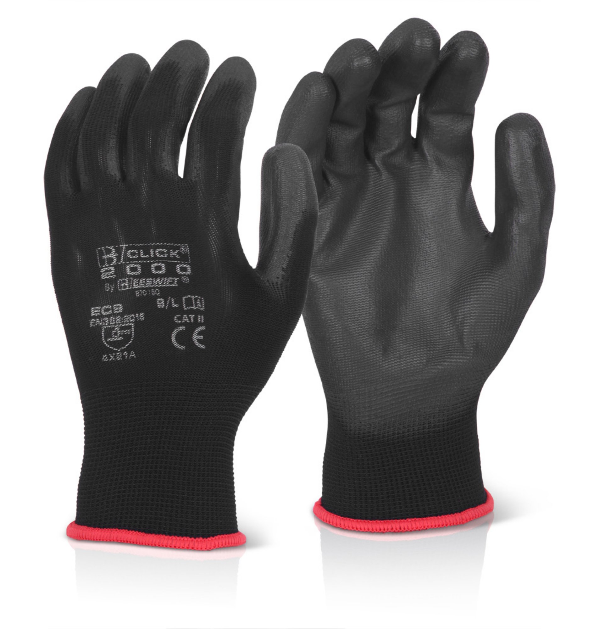 Beeswift Pu Coated Glove Black Black M (Box of 10)