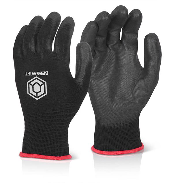 Beeswift PU COATED GLOVE BLACK XS  Pk10